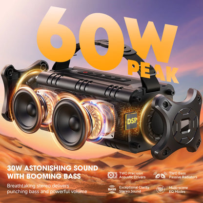 D8 Mini-1 Bluetooth Speaker, 30W Portable Wireless Speakers, Waterproof