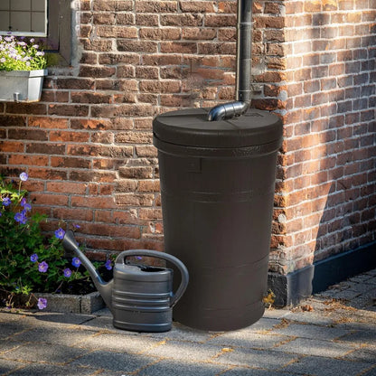 50 Gallon Outdoor Rain Barrel Water Storage, Brass Spigot
