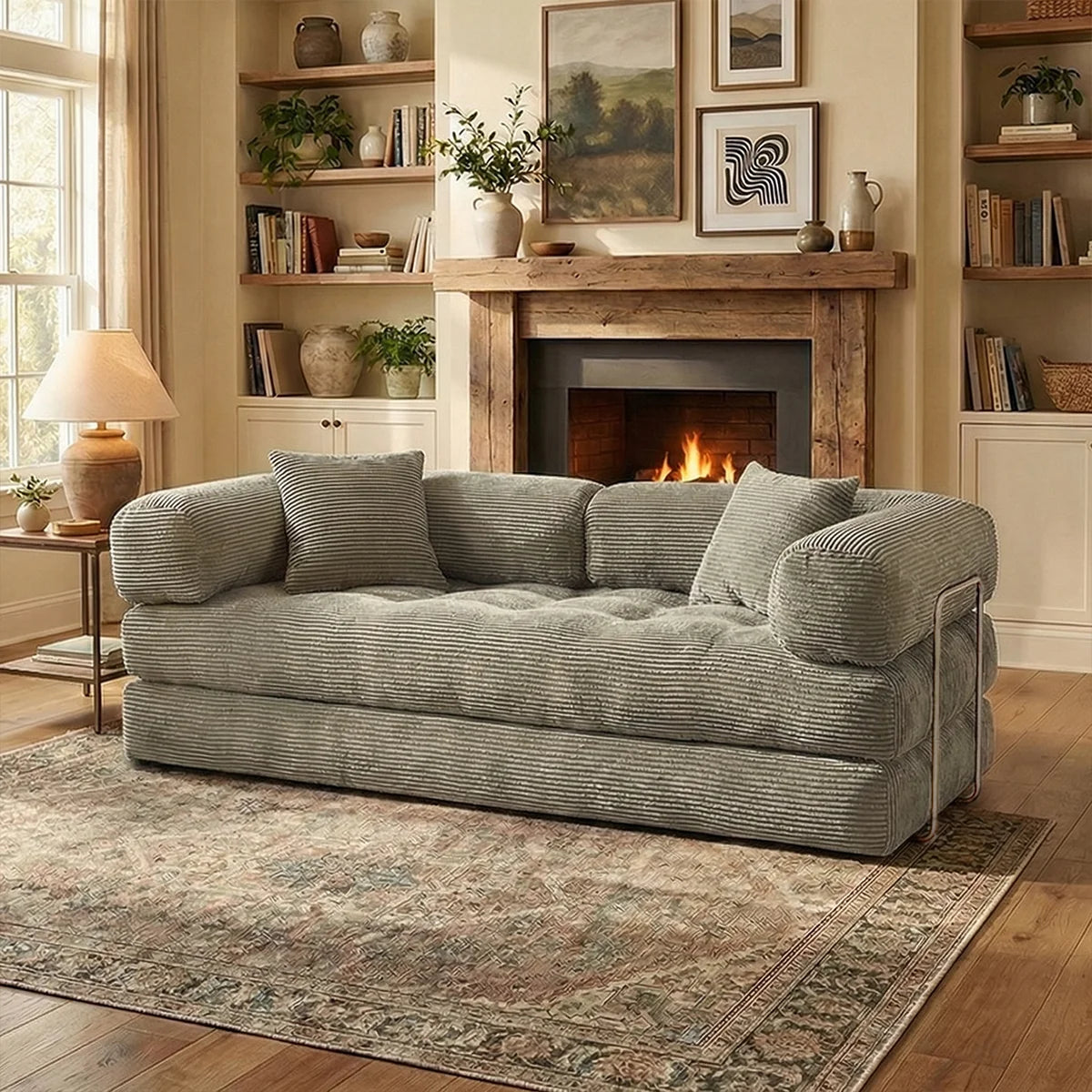 4:1 Queen Size Boneless Loveseat, Futon Sofa Bed 79"