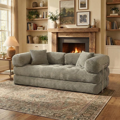 4:1 Queen Size Boneless Loveseat, Futon Sofa Bed 79"