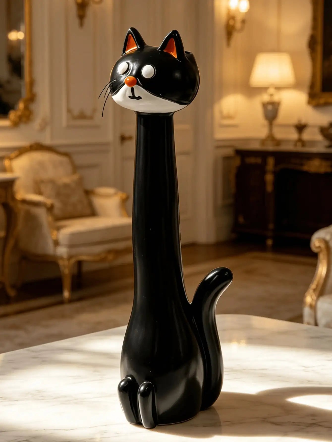 1Pc Creative Healing Cartoon Cat Shaped Resin Flower Vase