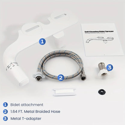 Ultra-Slim Bidet Attachment for Toilet - Dual Nozzle (Frontal & Self Cleaning)