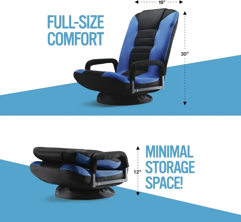 Swivel Floor Gaming Chair, Video Lounger, 6 Different Positions