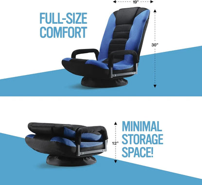 Swivel Floor Gaming Chair, Video Lounger, 6 Different Positions