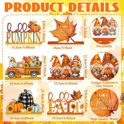 6pc Fall Decor, Thanksgiving Table Decorations Centerpieces