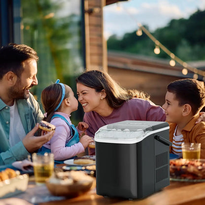 Portable Ice Maker Machine, 9 Cubes in 6 Mins, 26lbs Daily, Auto Clean