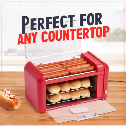 Extra Large 8 Hot Dog Roller Bun Toaster Oven, Non-Stick