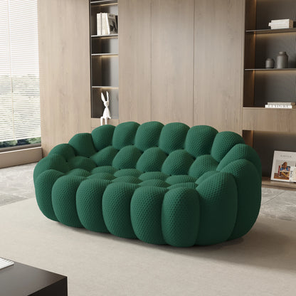 78'' Modern Curved Boneless Sofa, Comfy 3D Knitted Fabric Loveseat