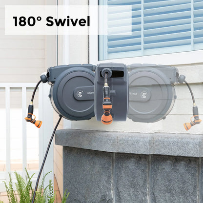 Retractable Wall Mount Garden Hose, 5/8" x 90'