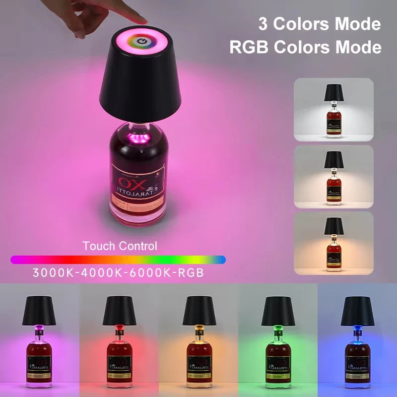 Touch LED Bottle Lamp, USB Rechargeable Mood Bottle Lamp