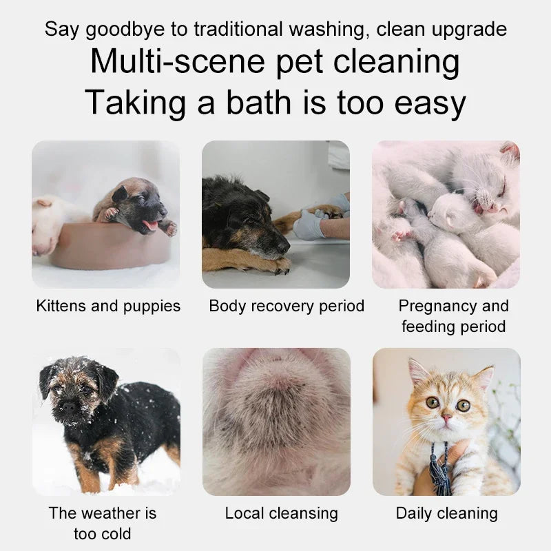200ML Pet Dry Cleaning Foam Without Rinse Dog Cat Puppy Shower Gel