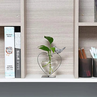 Modern Creative Desktop Glass Vase, Plant Terrarium Metal Stand