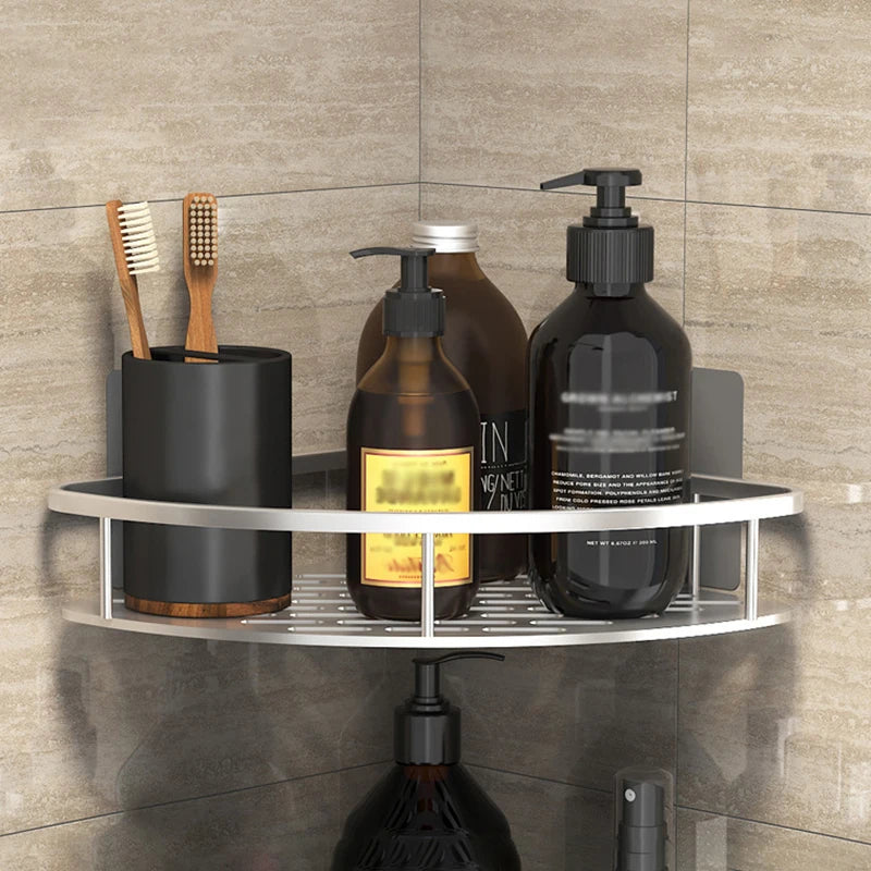 Wall Mount Corner Shelf Shower Storage Rack, No Drill