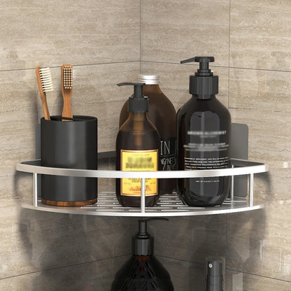 Wall Mount Corner Shelf Shower Storage Rack, No Drill