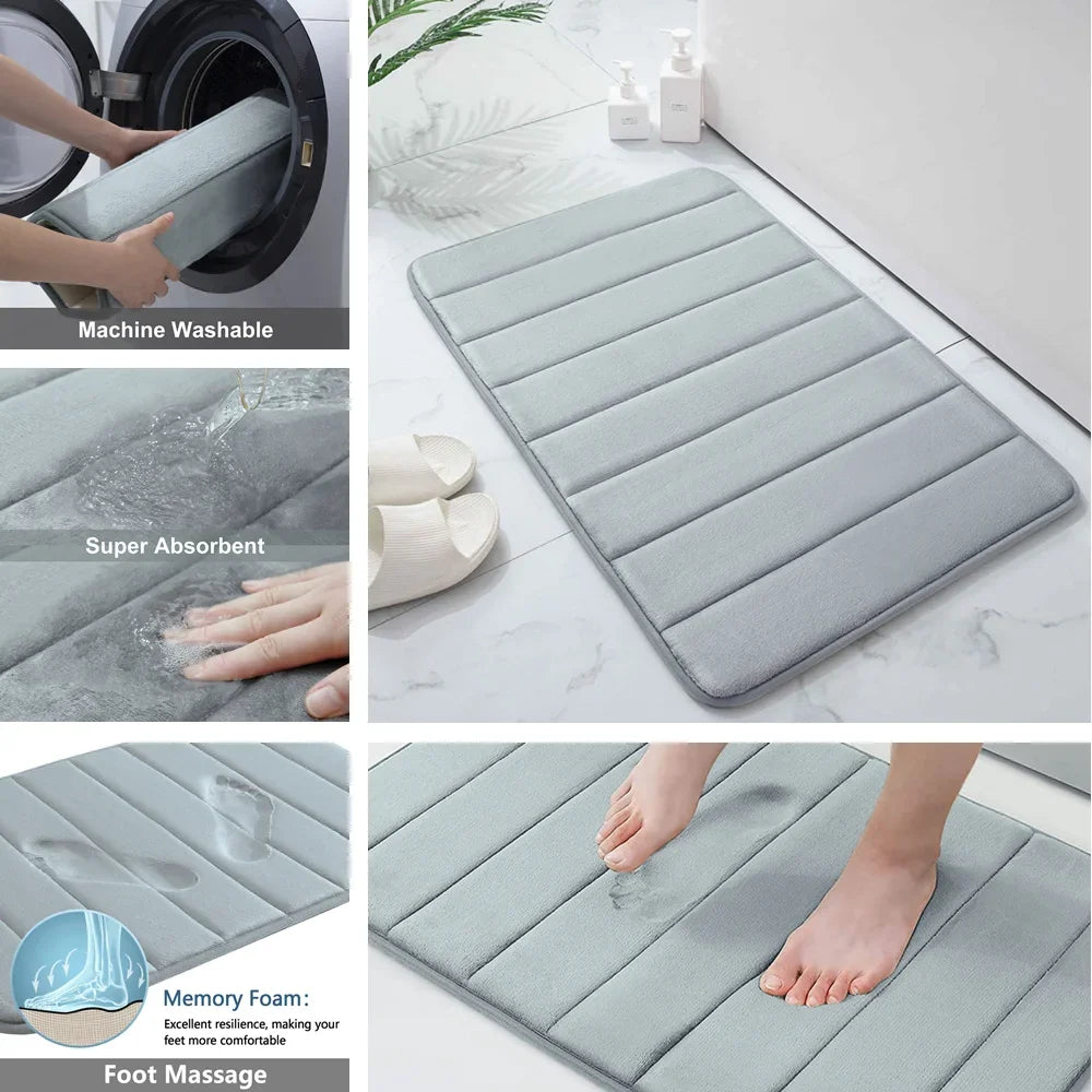 Super Absorbent Bathmat Memory Foam, Non-slip