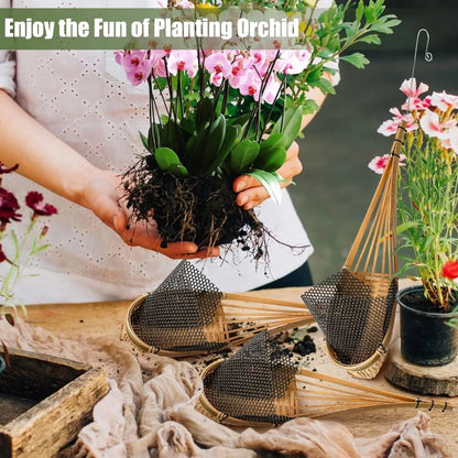 Handwoven Bamboo Hanging Planter 5 Inch 6 Pack with Nest Style, Indoor Outdoor Garden Decor