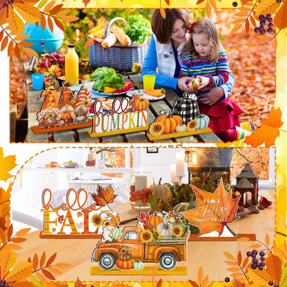 6pc Fall Decor, Thanksgiving Table Decorations Centerpieces