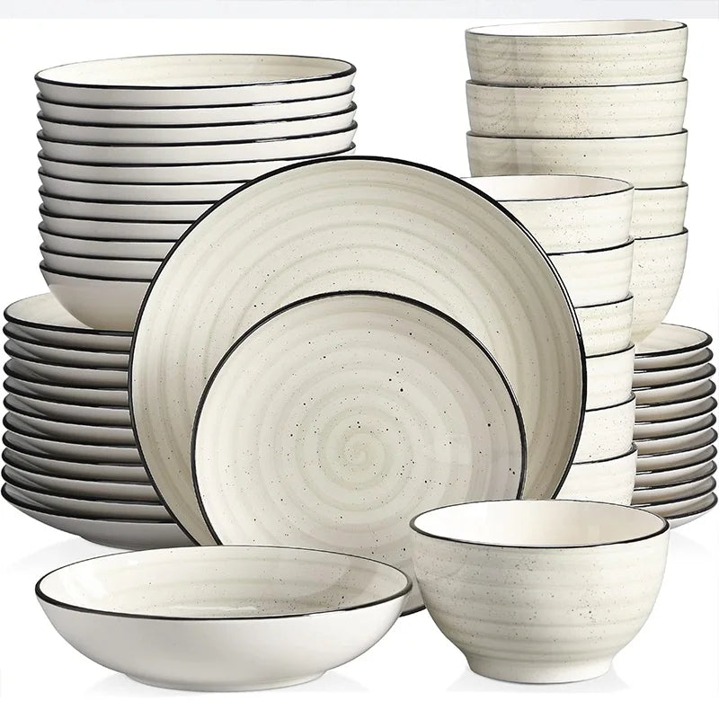 Ceramic Dinnerware, Stoneware Set for 6
