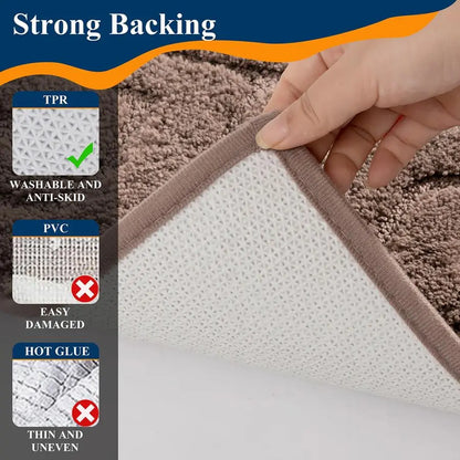 5 Piece Ultra Soft Absorbent Bath Mats with Toilet Cover