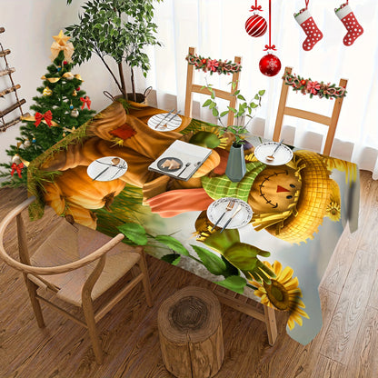 Tablecloth Farmhouse Harvest Tablecloth Scarecrow Pumpkin Sunflower