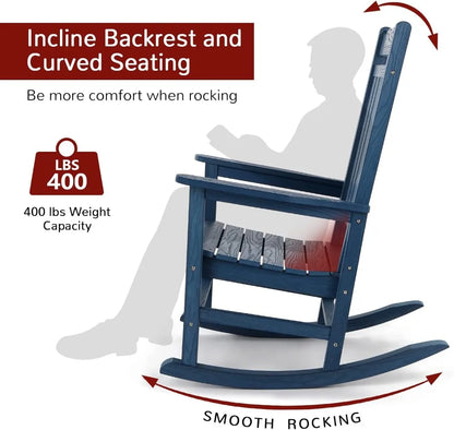 All-Weather Outdoor Rocking Chair, 400 lbs. Capacity