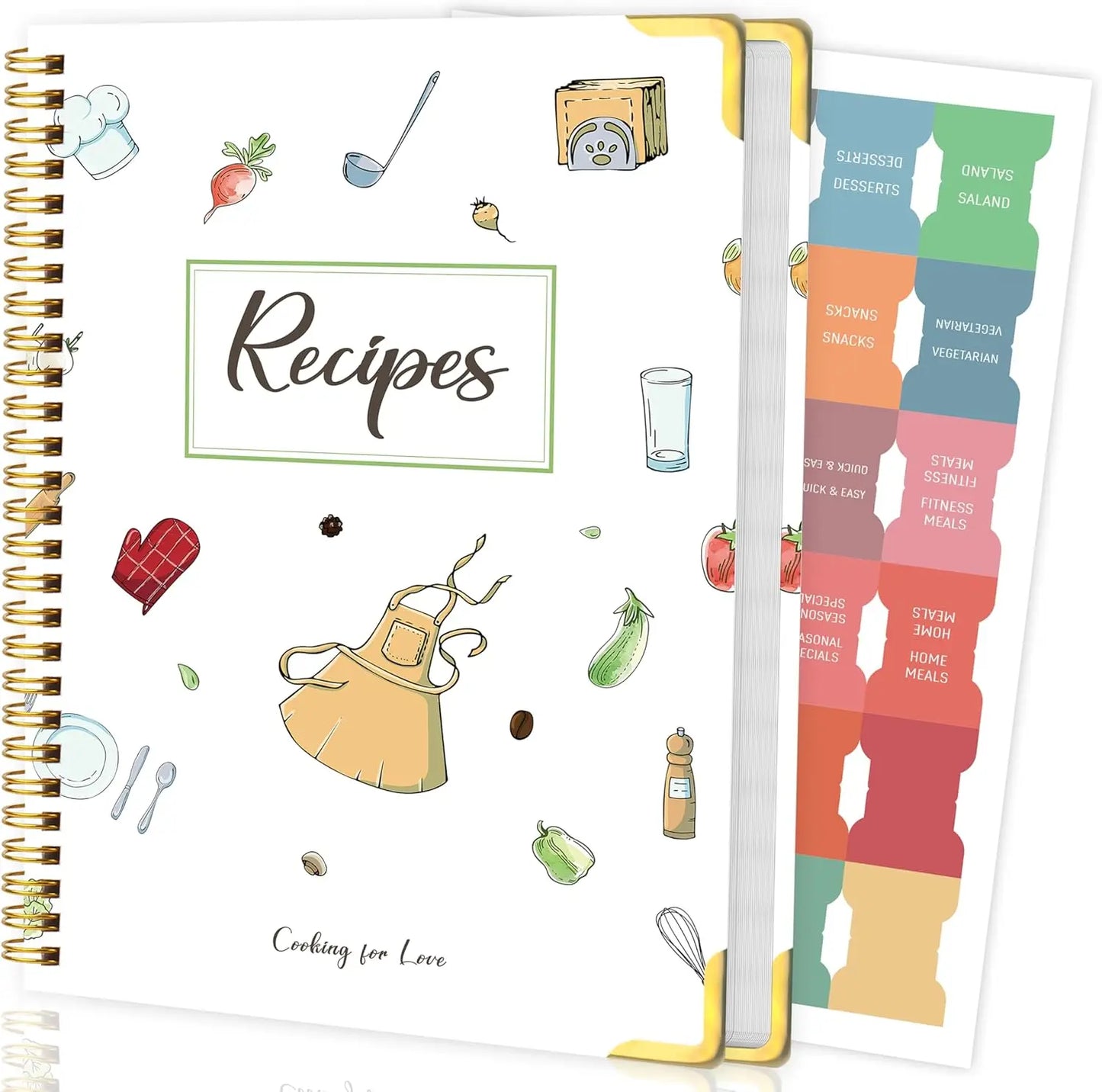 Blank Recipe Book w/175 Pages, Hardcover, Tab Stickers