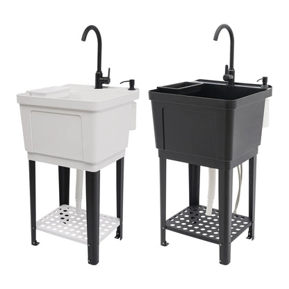 Freestanding Laundry, Utility Sink w/Soap Dispenser