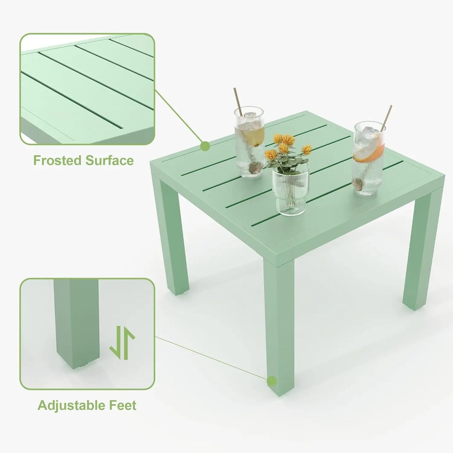 3 Piece Outdoor Patio Bistro Table and Chairs Set