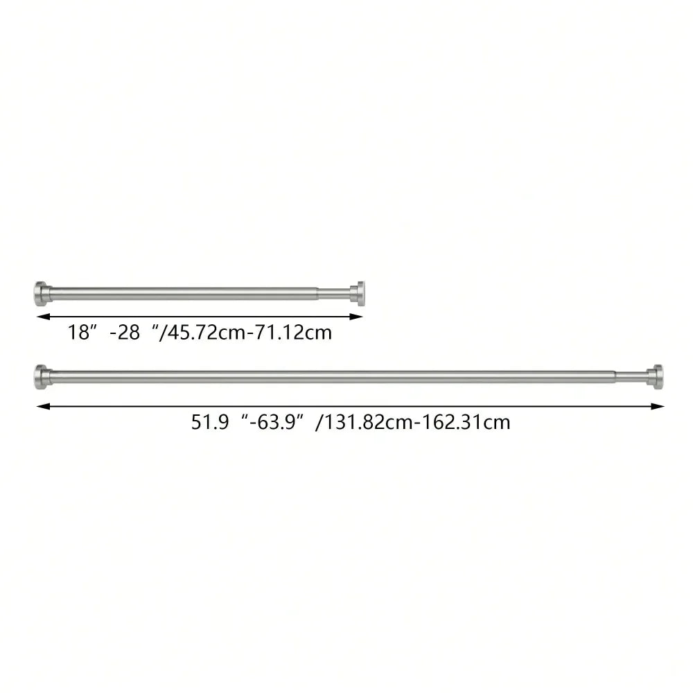 Stainless Steel Adjustable Shower Curtain Rod, No Drilling
