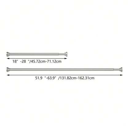 Stainless Steel Adjustable Shower Curtain Rod, No Drilling