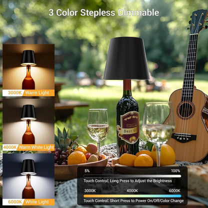 Wireless Touch Mini LED Lamp, Rechargeable Dimmable Warm Light