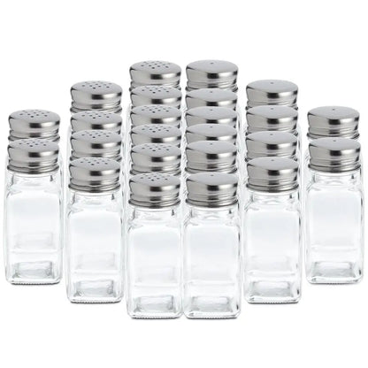 24 Pack Glass Salt and Pepper Shakers Bulk Set, 2oz