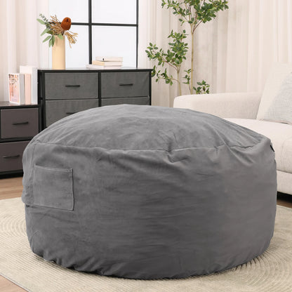 Oversized 3/4FT Bean Bag Chair, Lazy Sofa Foam Filled Couch