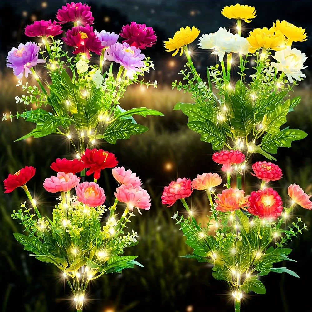 5pc Waterproof Solar Garden Lights, Simulated Snow Lotus