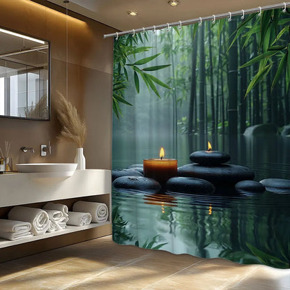 Soothing Bamboo Forest Shower Curtain for a Zen Bathroom