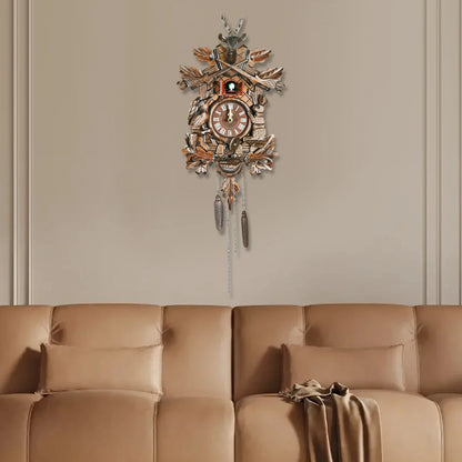 Forest Nordic Style Retro Cuckoo Clock w/Bird