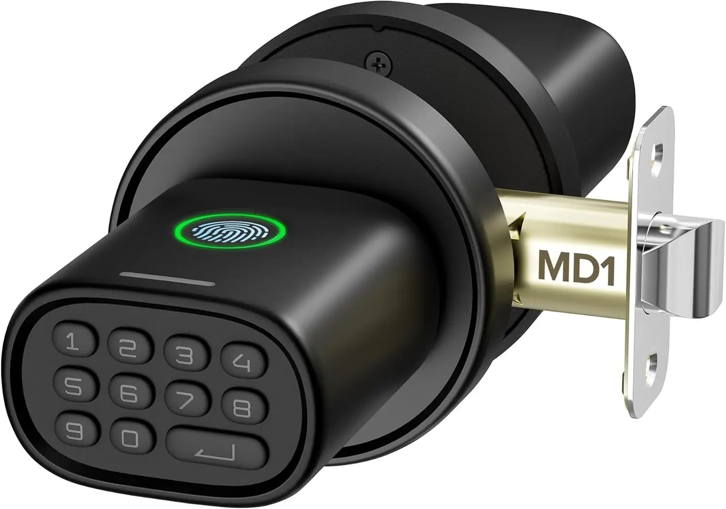 Keyless, Fingerprint Doorknob with Keypad, Auto-Lock