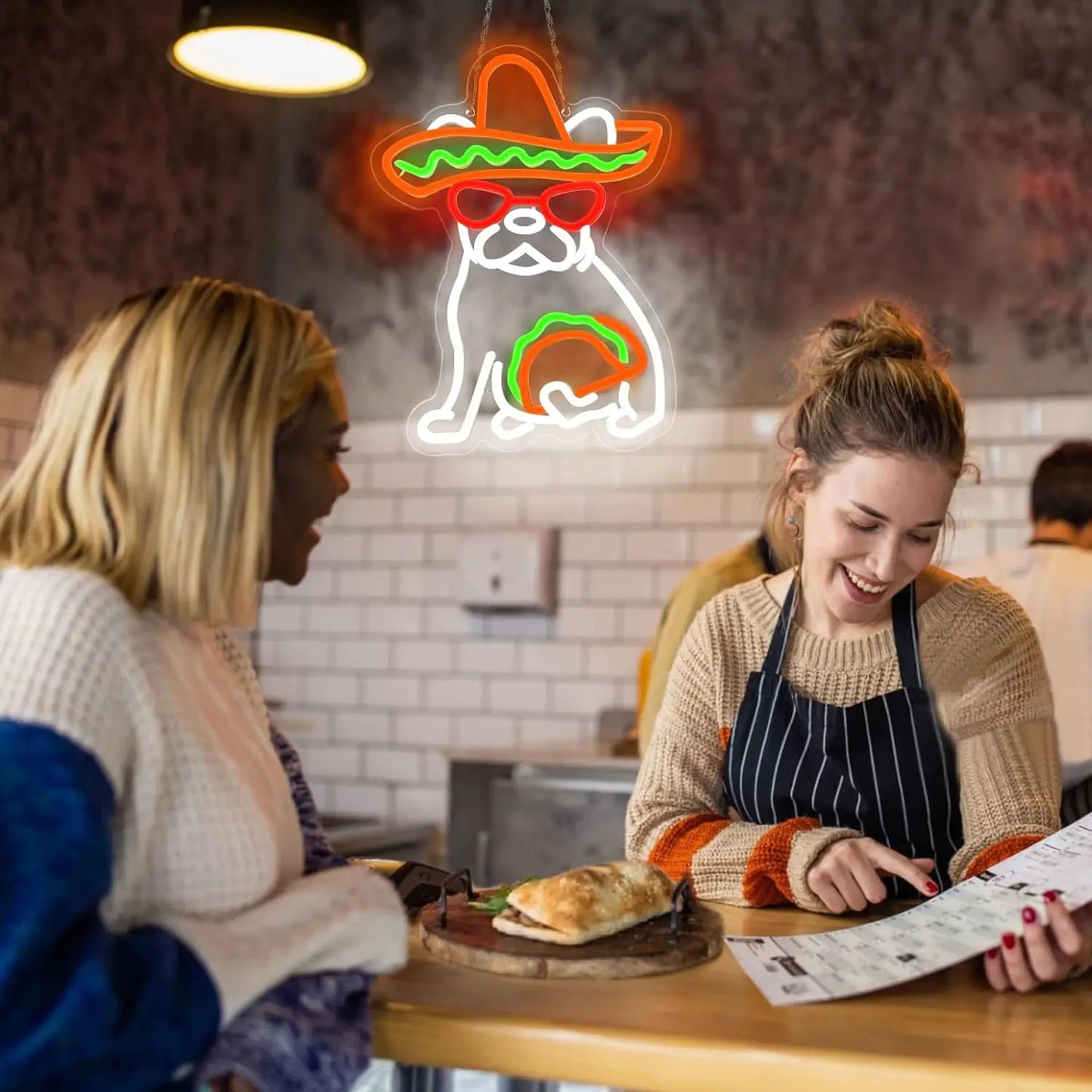 French Bulldog Taco Neon Sign Dimmable USB LED Neon Light