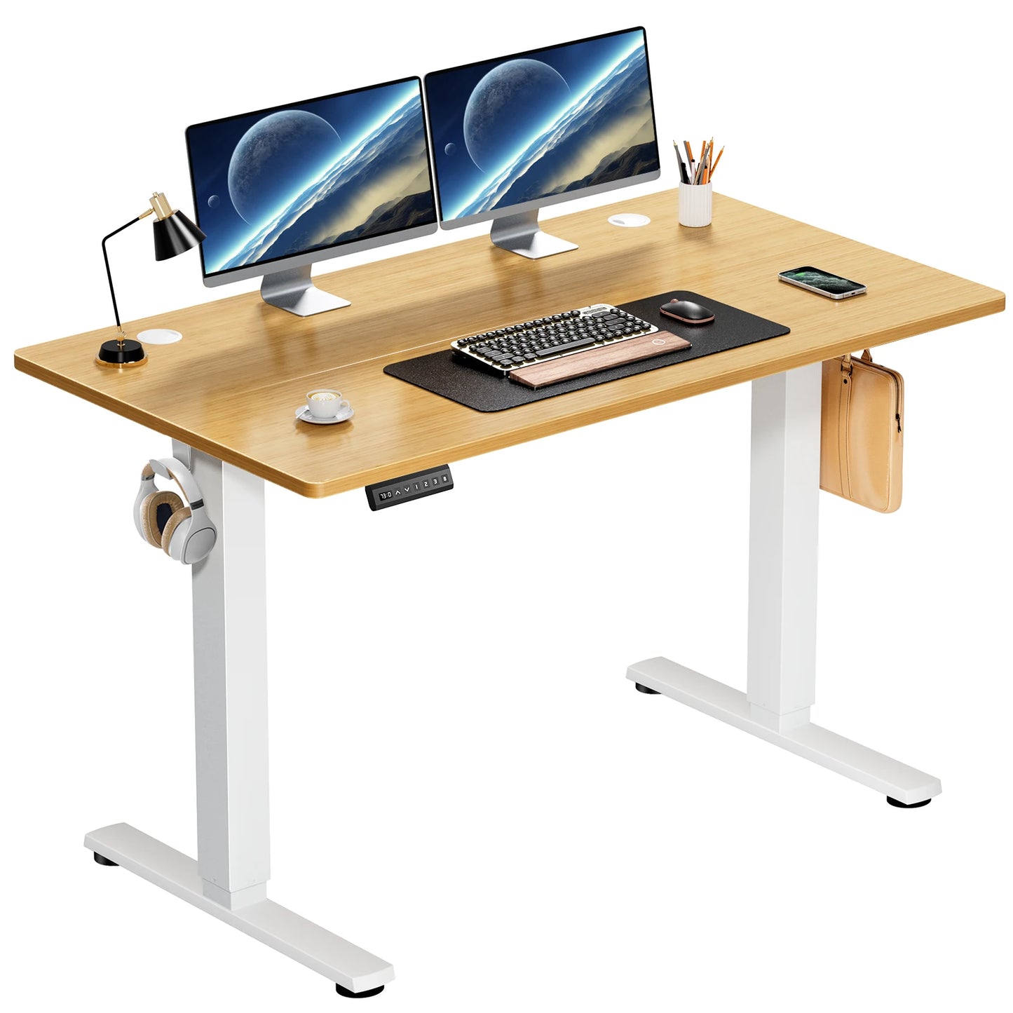 Sit, Standup Adjustable 40"x24" Computer Desk Workstation