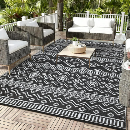 Waterproof Outdoor Rug Reversible Plastic Straw Mat