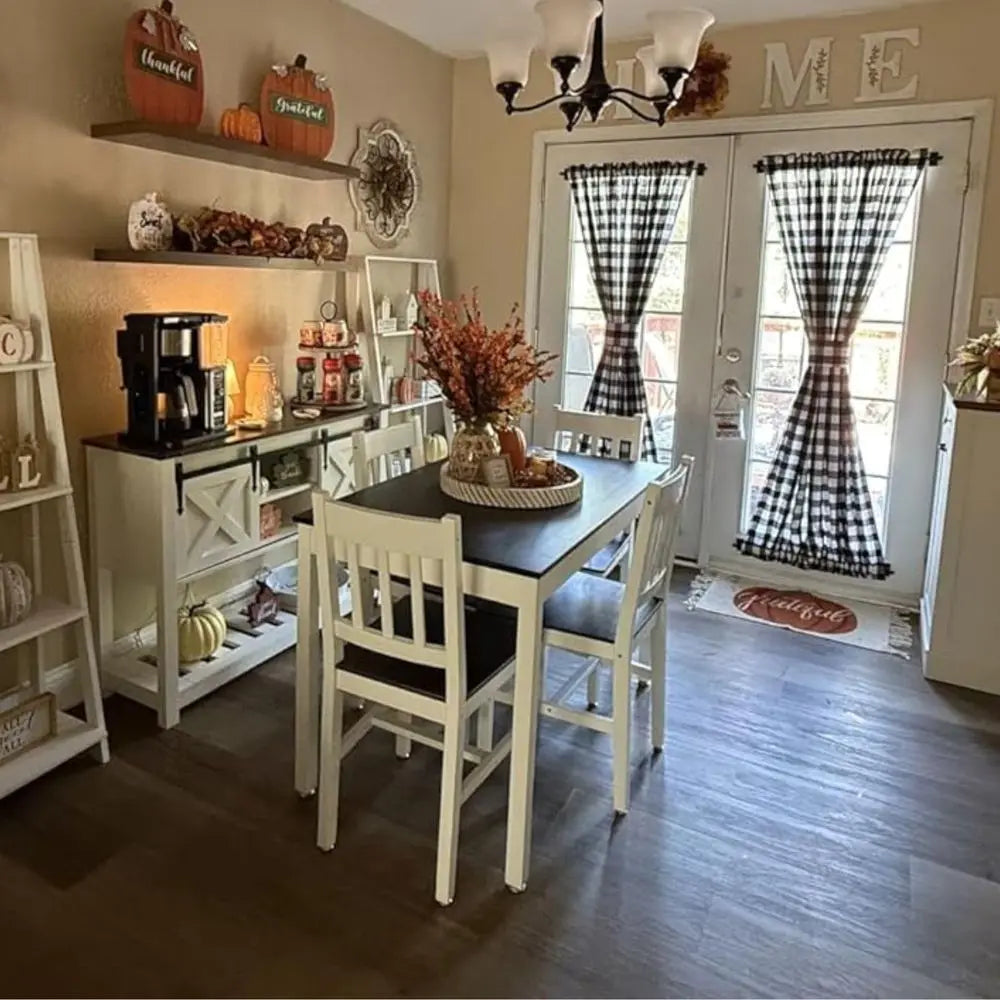 5pc Solid Wood Kitchen Rectangle Table 42.5" w/Chairs