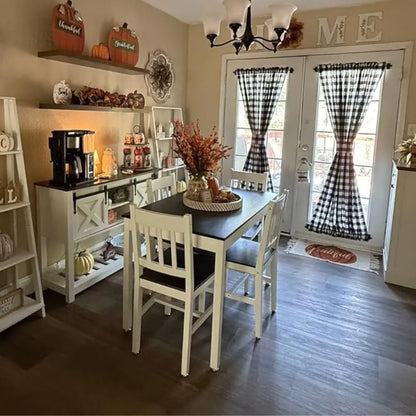 5pc Solid Wood Kitchen Rectangle Table 42.5" w/Chairs