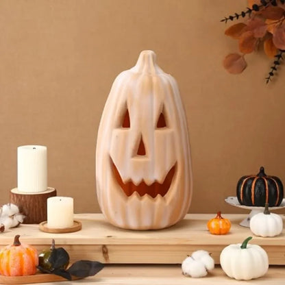13.4" Large Halloween Faux Pumpkin, Plastic Jack O' Lantern