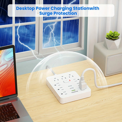 Surge Protector, 9 sockets, 3 USB Ports, 5ft