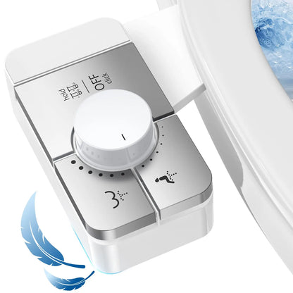 Adjustable Non-Electric Bidet, Ultra-Slim Dual Nozzle (Feminine/Rear Wash)