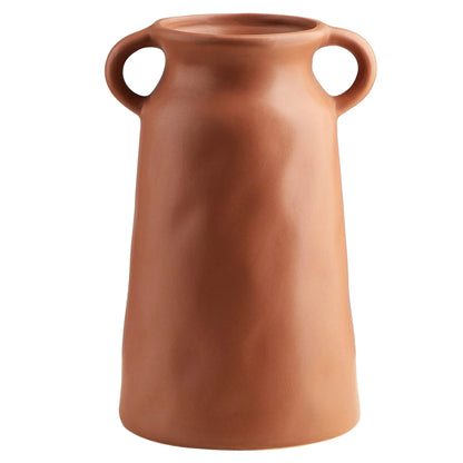 Rustic Terracotta Ceramic Farmhouse Flower Vase 8.66" H