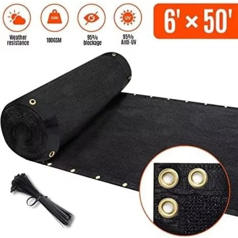 180GSM 6ft x 50ft Heavy Duty Privacy Fence Cover