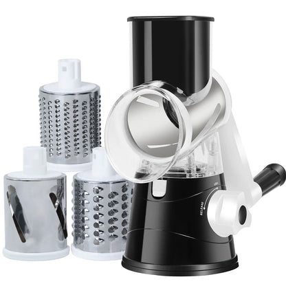 3 Drum Munti-functional Manual Grater for Cheese, Vegetables, Nuts