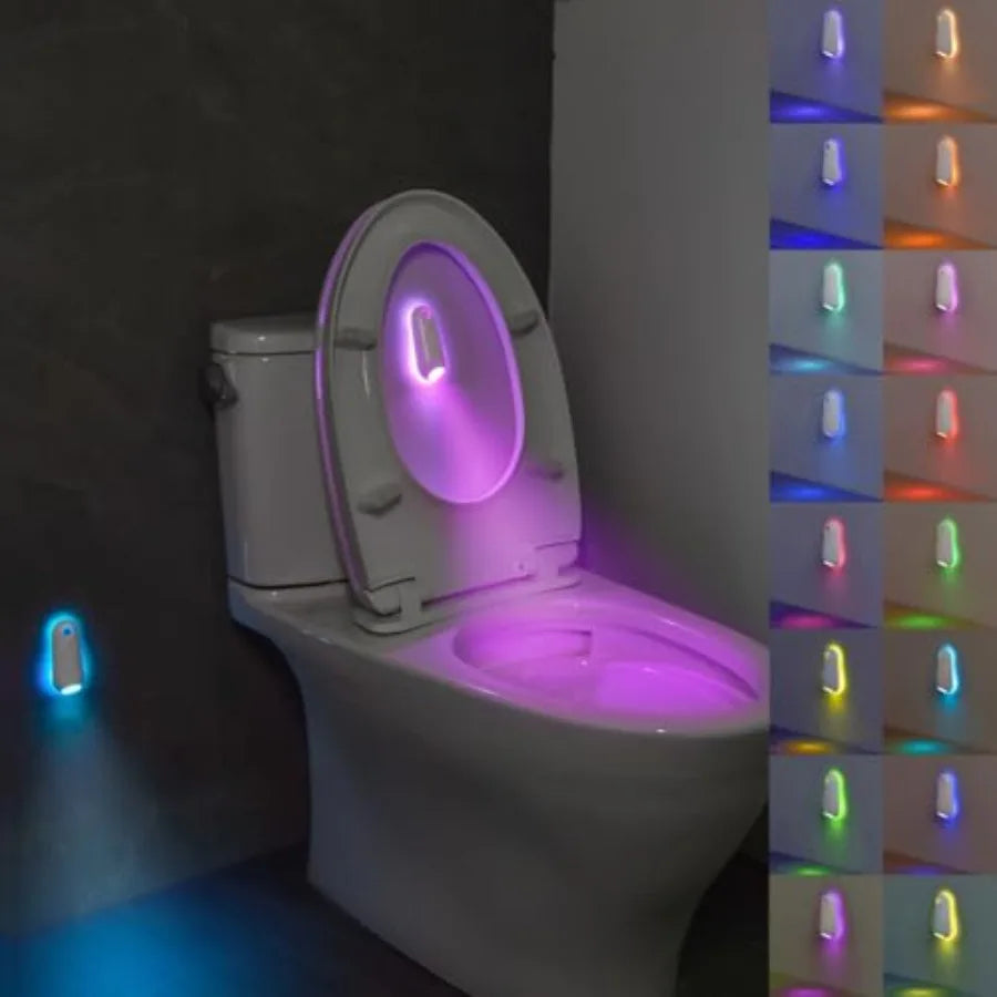 2pc Motion Sensor LED Toilet Night Lights, w/Star Projector, 16 Colors Changing