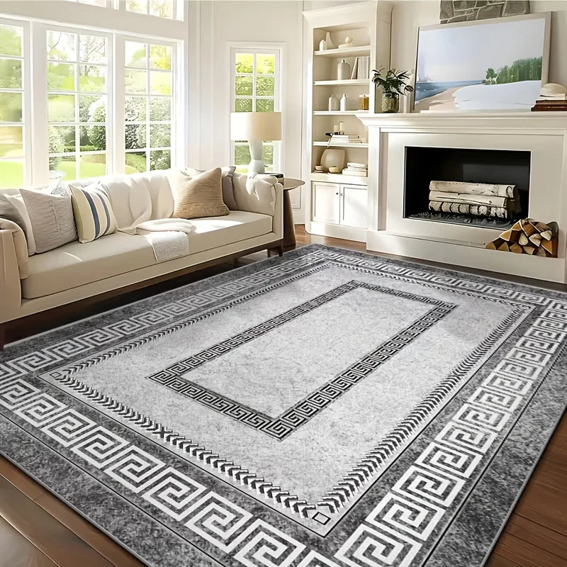 Luxury Crystal Velvet Rug, Heavy Duty, Bohemian Floral & Persian Pattern